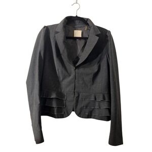 Rebecca Taylor‎ Womens Jacket Size 12 Black Suiting Blazer